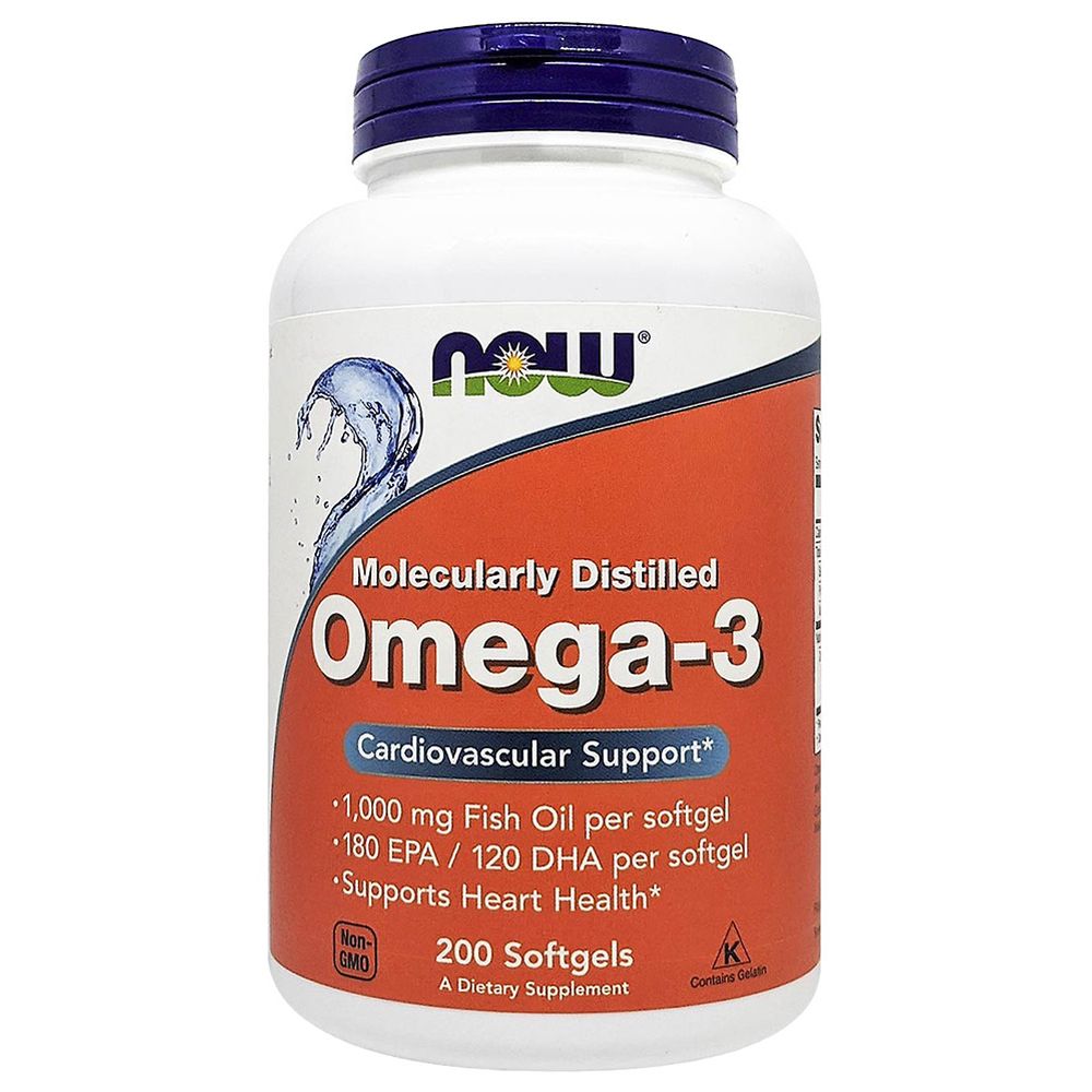 Now Foods Omega-3 1000Mg Molecularly Distilled 200 Softgels