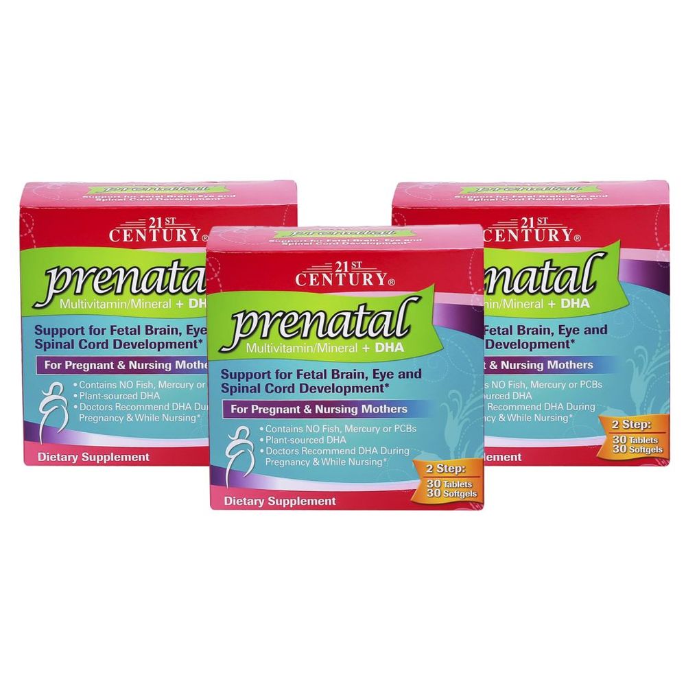 21st Century Prenatal Multivitamin + DHA 30 + 30 Tablets + Softgels 3pcs