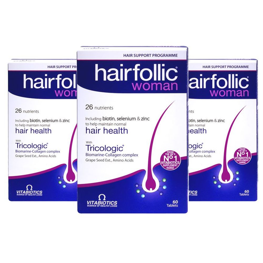 Vitabiotics - Hairfollic Woman 60 Tablets - Pack of 3