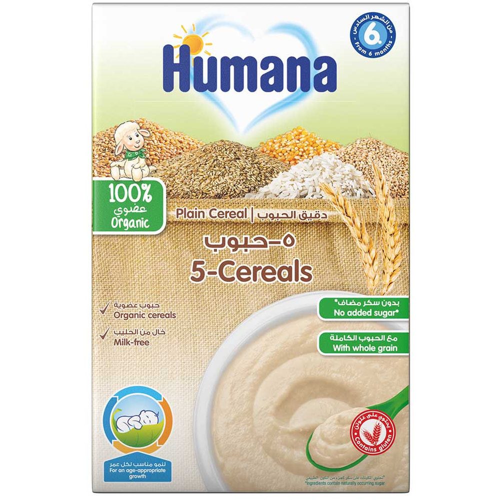 Humana - Organic 5-Cereals Infant Cereal Milk-Free - 200 gm