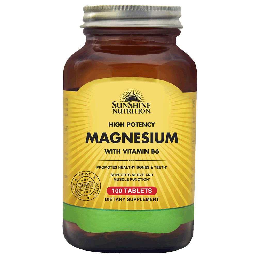 Sunshine Nutrition - High Potency Magnesium with Vit B6 - 100 Tablets