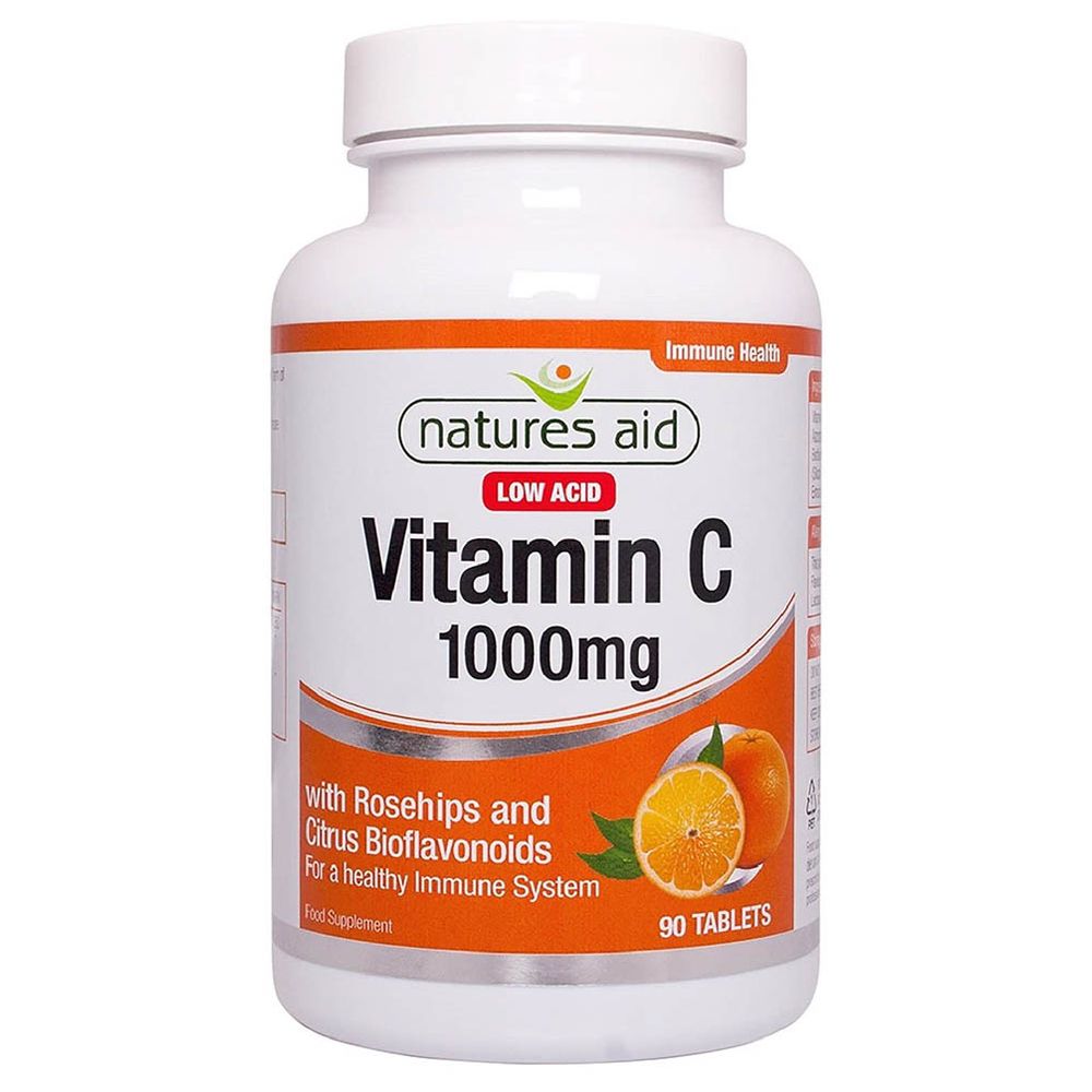 Natures Aid - Vitamin C Low Acid 1000mg - 90 Tablets