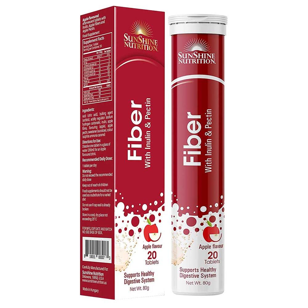 Sunshine Nutrition - Fiber Effervescent Apple Flavour 20's