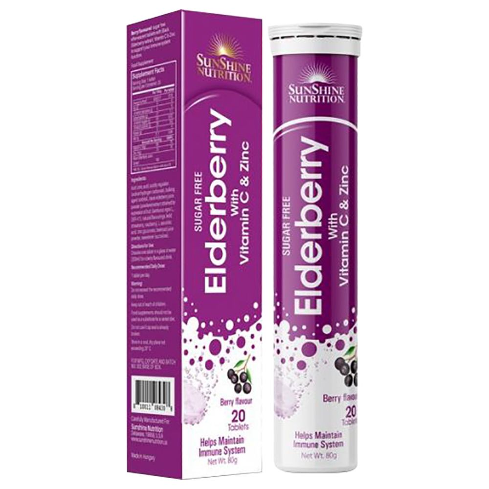 Sunshine Nutrition - Elderberry withVitamin C & Zinc Tablet 20