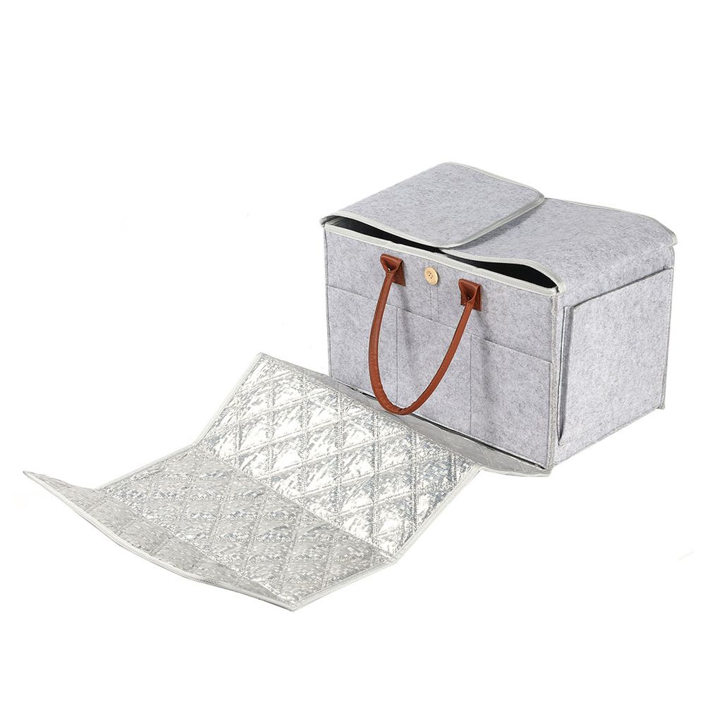 Little Story - 2-in-1 Diaper Caddy With Mat - XL - Grey