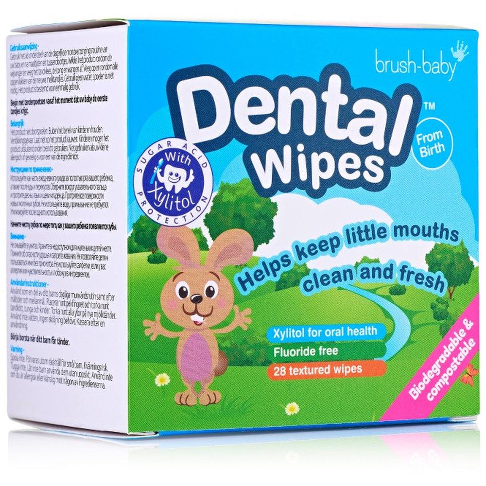 Brush Baby - Dental Wipes Biodegradable - 28 Pcs