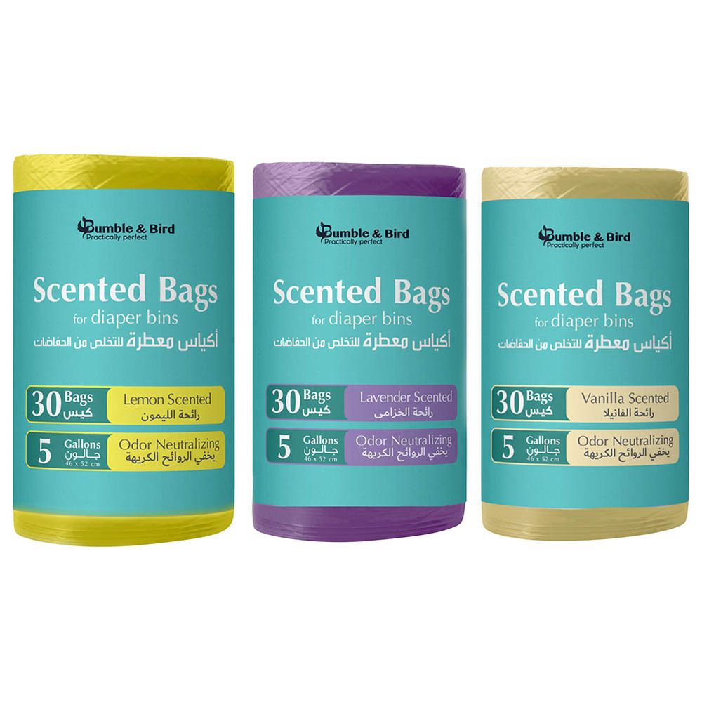 Bumble & Bird Scented Biodegradable Disposal Bags 90-Count, 3 Scents