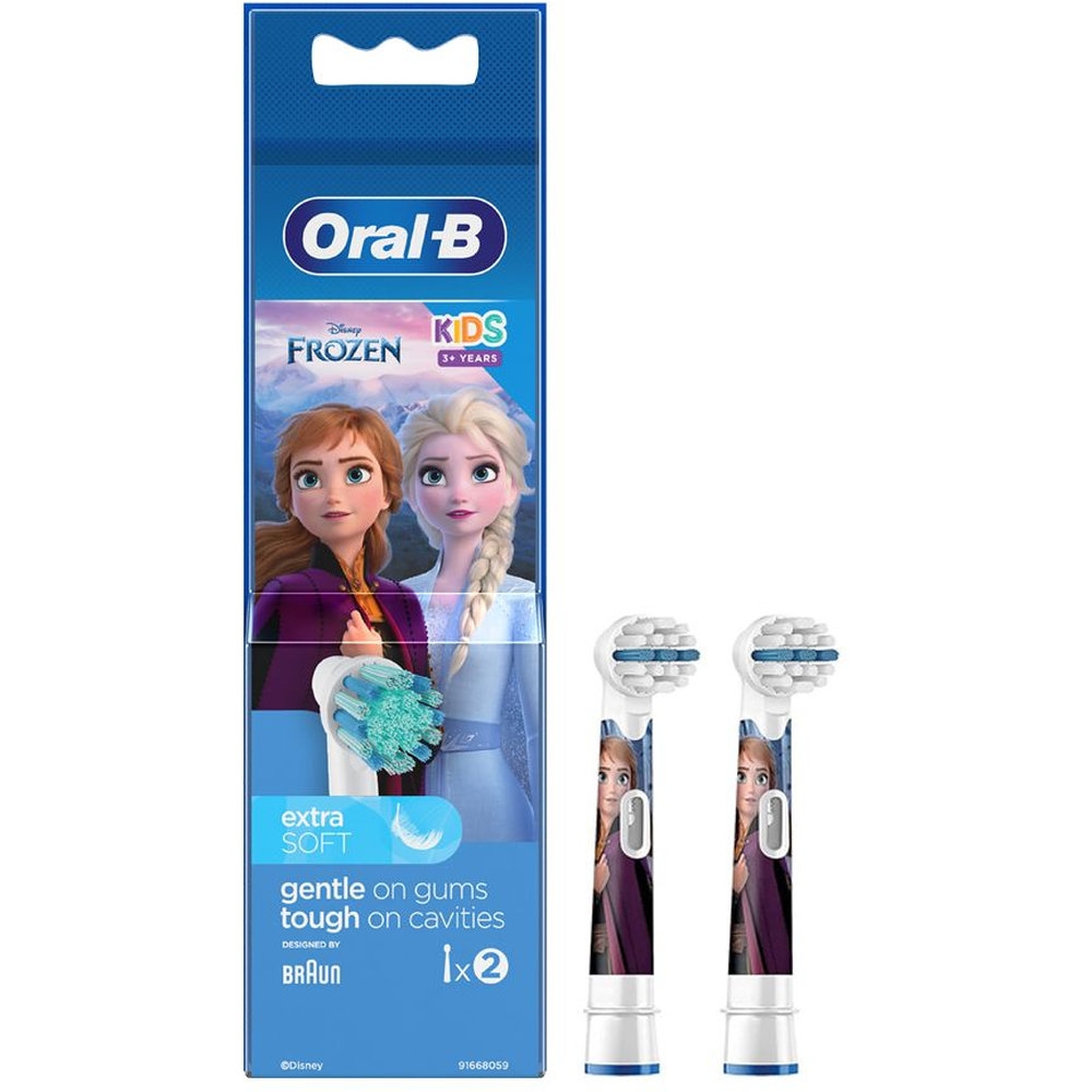 Oral B - Electric Rechargeable Toothbrush Heads Replacement Refills Frozen - Pack Of 2