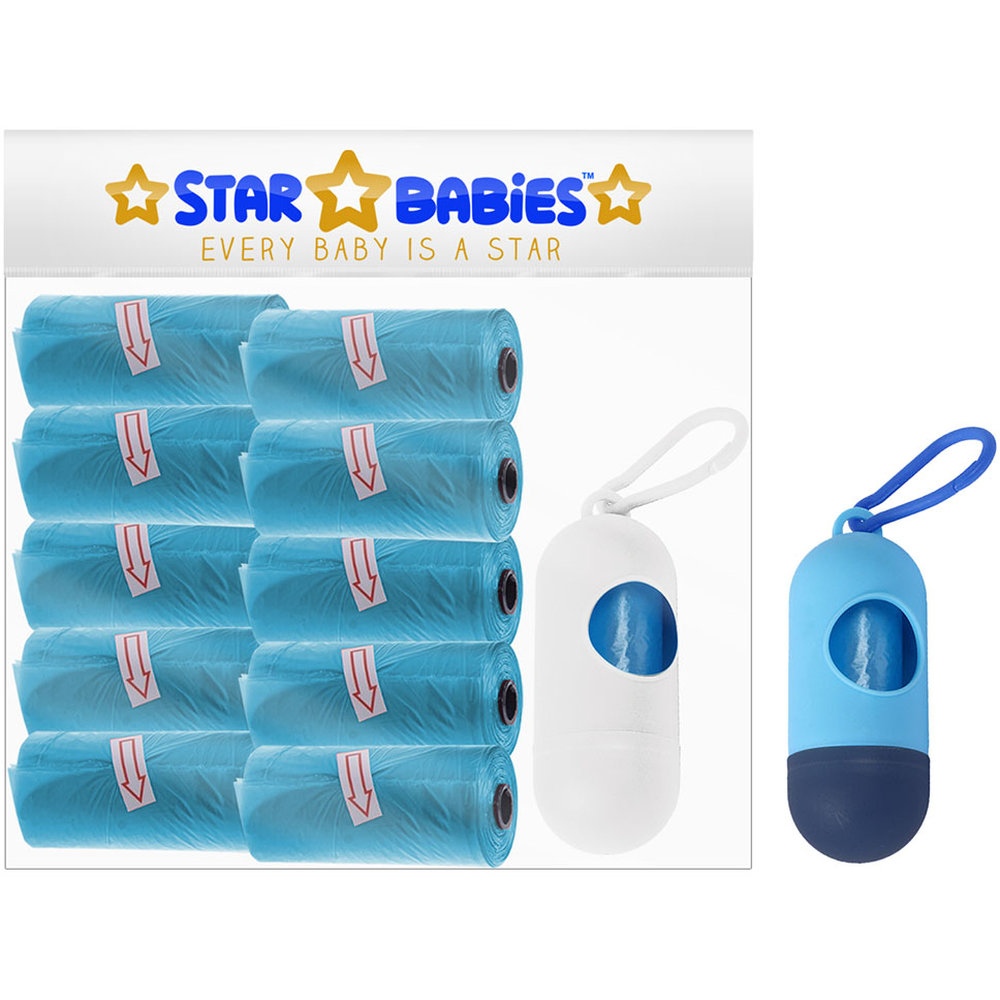 Star Babies - Scented Nappy Bag & Assorted Dispenser - Pack of 10 - 150 Pcs