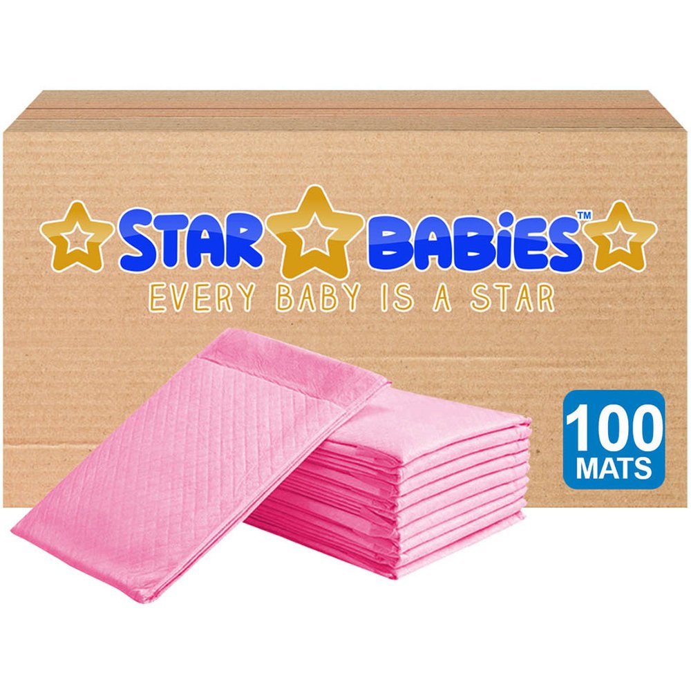 Star Babies - Disposable Changing Mats - Pink - 100 Pcs