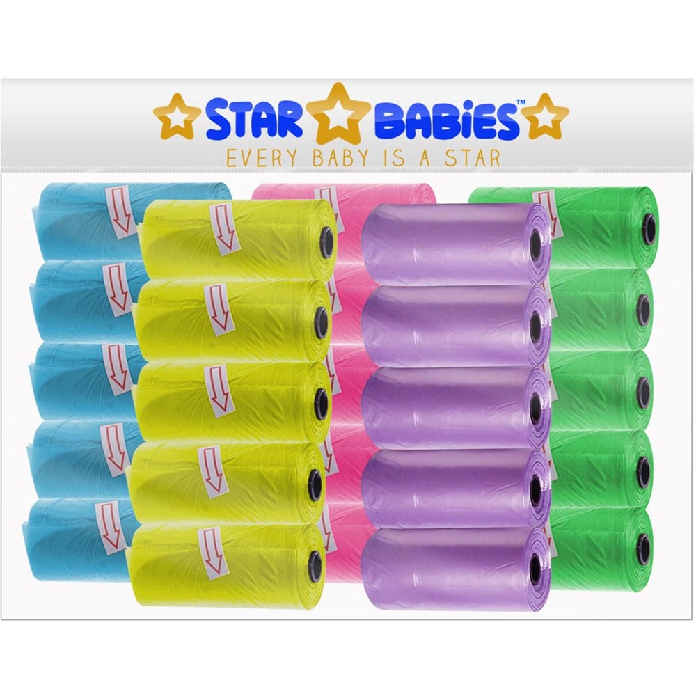 Star Babies - Scented Nappy Bag - Color May Vary - Pack of 25 - 375 Pcs