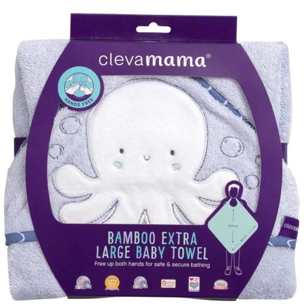 Clevamama - Bamboo Extra Large Bath Towel - Blue