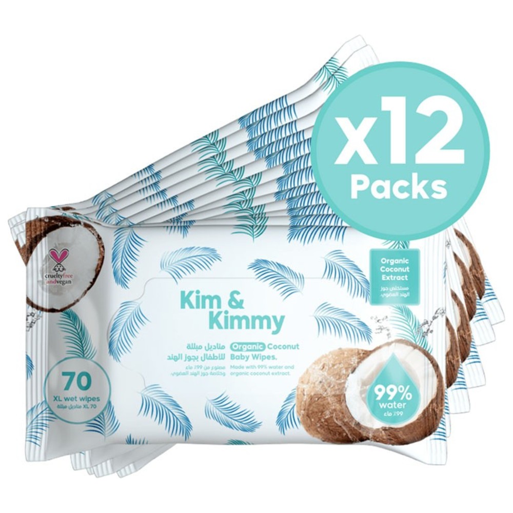 Kim & Kimmy - Coconut Wipes - Pack of 12 - 840 Pcs