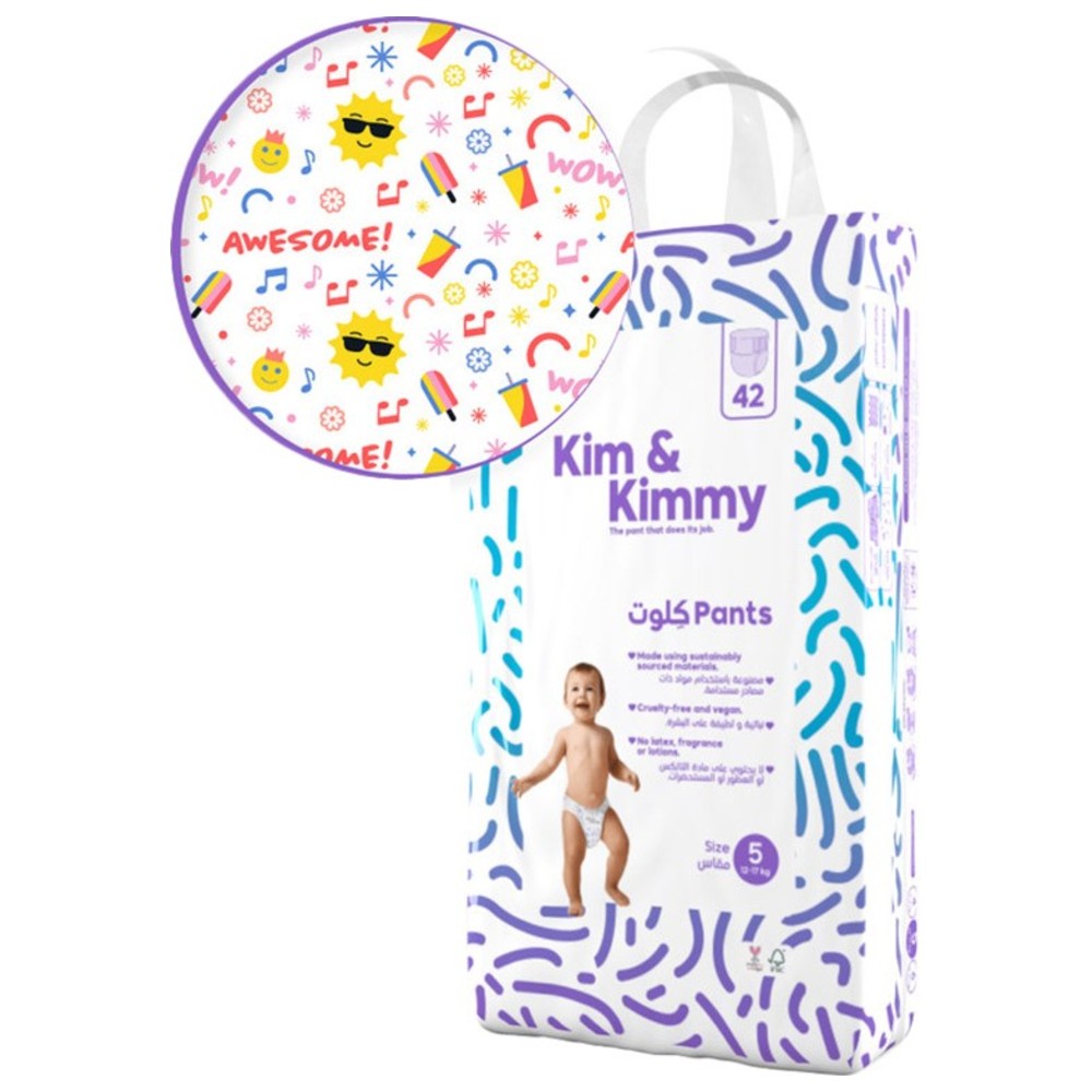 Kim & Kimmy - Diaper Pants - Summer Icons - Size 5 - 12-17 kg - 42 Pcs