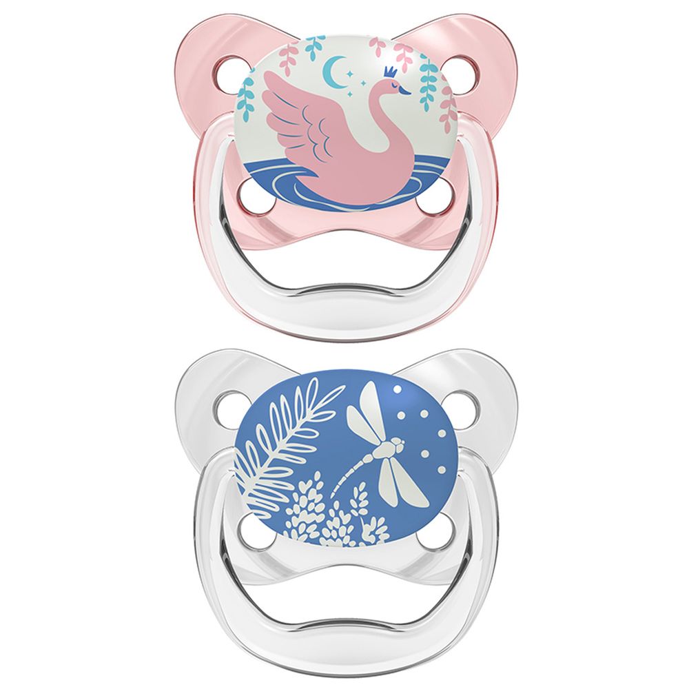 Dr. Brown's - Glow In The Dark Pacifier - 0-6M - Pink - 2 Pc Set
