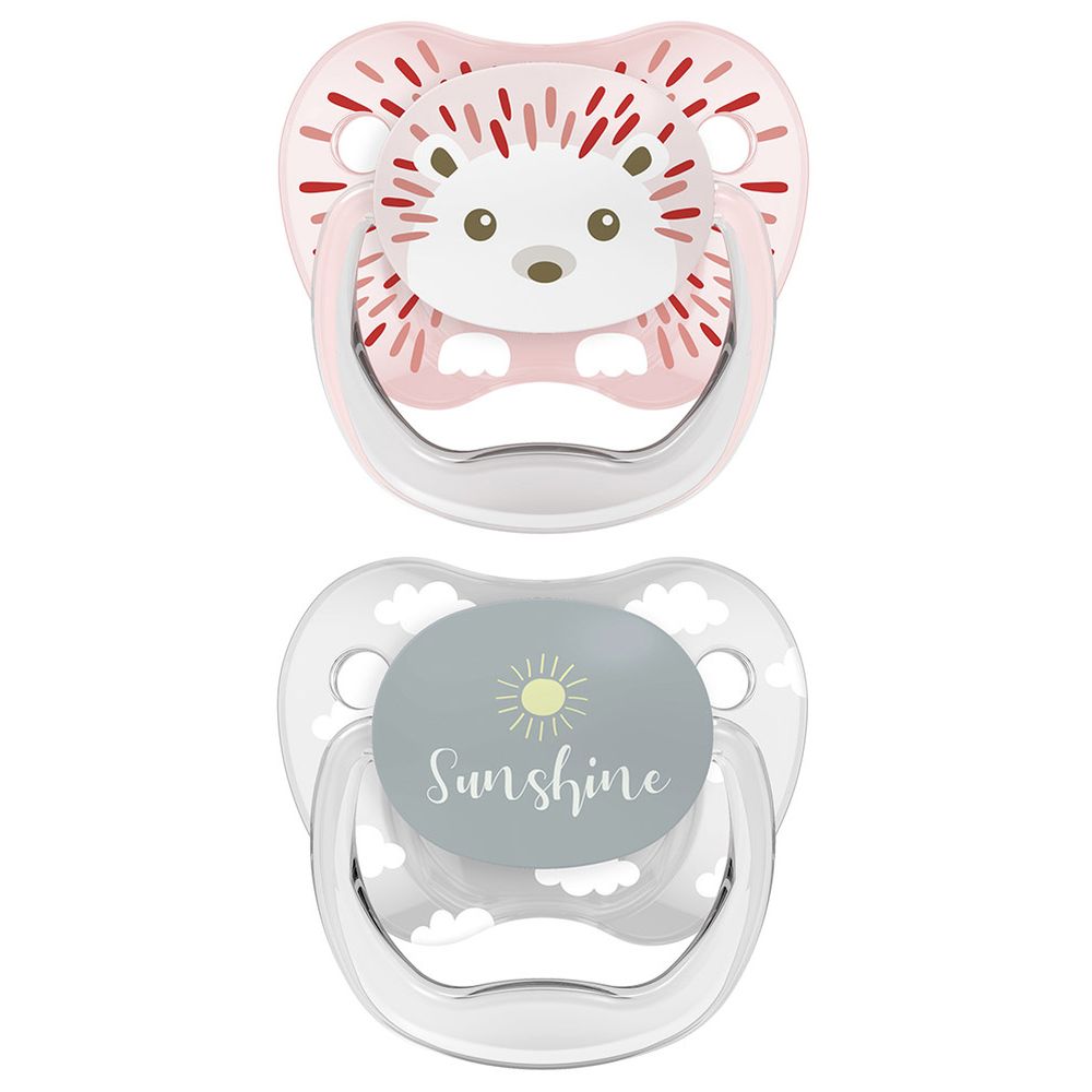 Dr. Brown's - Printed Shield Soother - 0-6M - Pink/Gray - 2 Pc Set