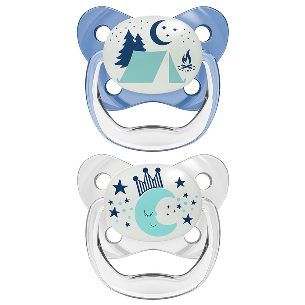 Dr. Brown's - Glow In The Dark Pacifier - 6-18M - Blue - 2 Pc Set