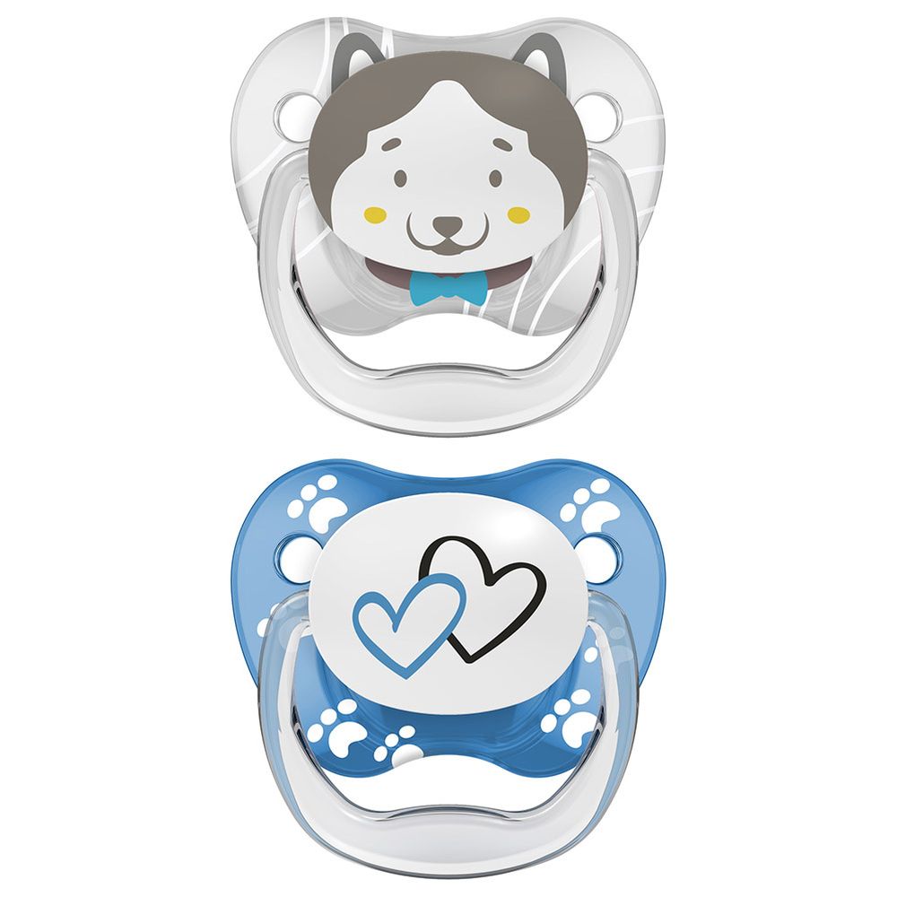 Dr. Brown's - Printed Shield Soother - 6-18M - Blue - 2 Pc Set