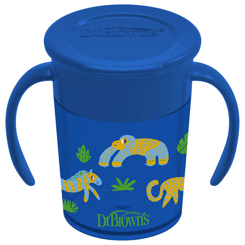 Dr. Brown's - Smooth Wall Cheers 360 Cup With Handles - Blue Deco - 200 ml