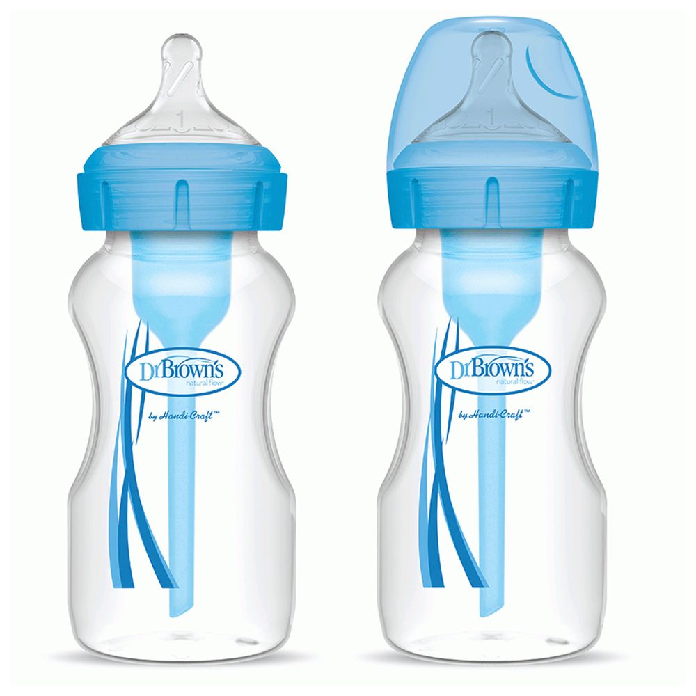 Dr. Brown's - Wide-Neck Options+ Bottle - Blue - 270 ml - 2 Pc Set