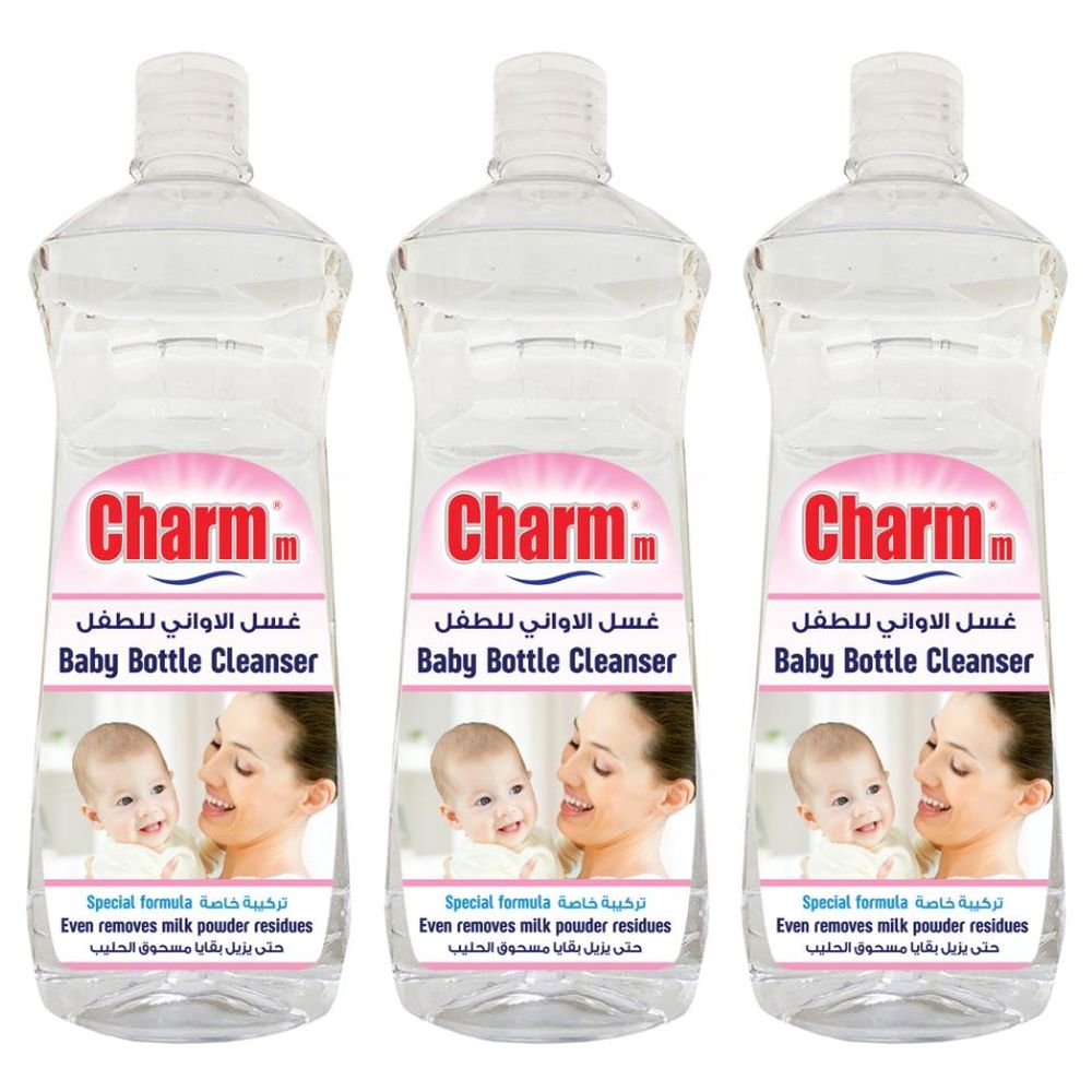 Charmm Baby Bottle Cleanser & 60 Bambo Nature Wet Wipes Set - Pack of 3 - 750 ml