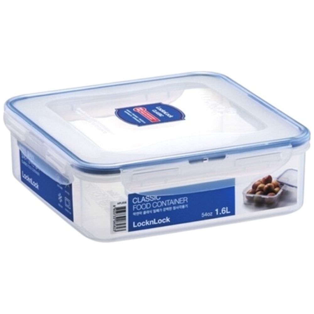LocknLock - Square Food Container with Tray - 1.6L - Clear