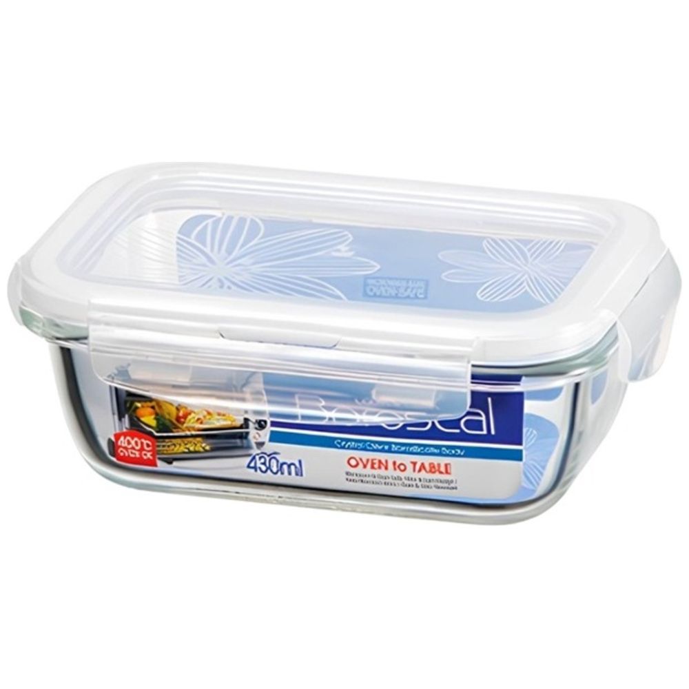 LocknLock - Oven Glass Rectangle with Lid - 430ml - Clear