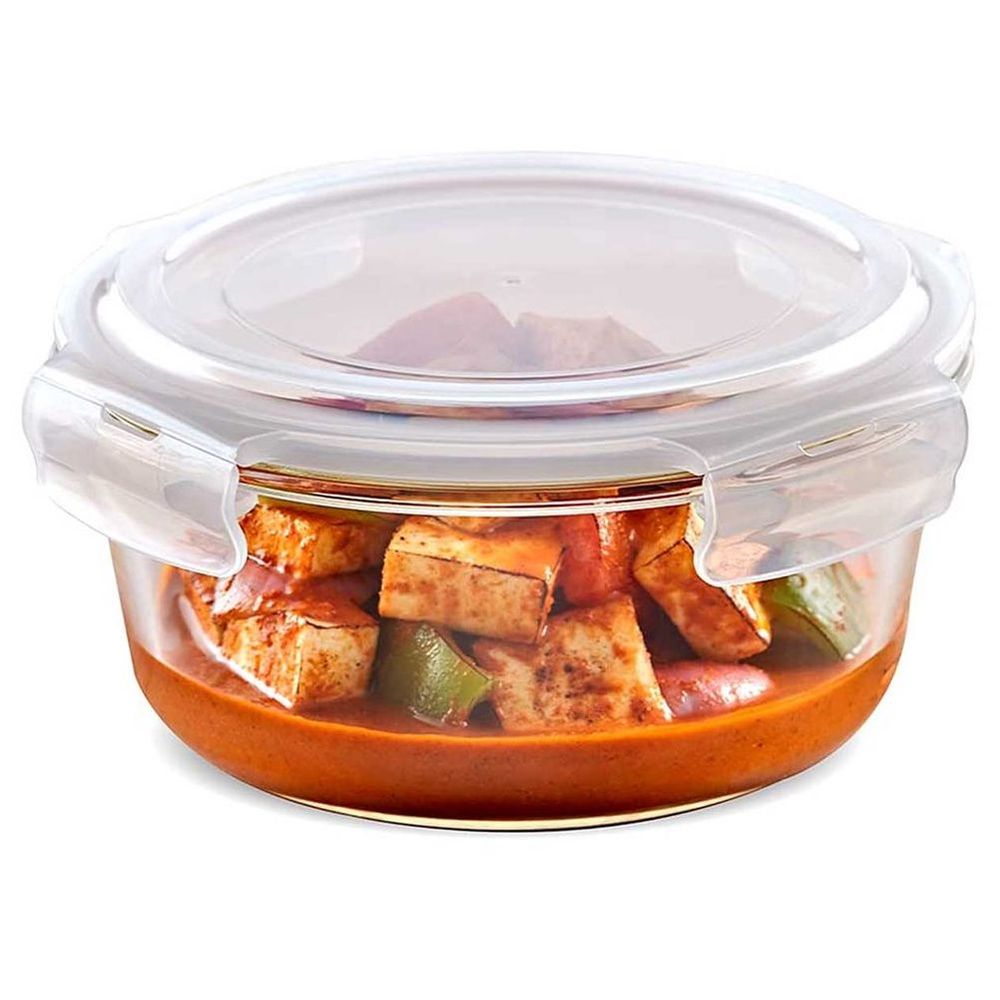 Borosil Klip-N-Store Round Glass Storage Container - 1.5 L