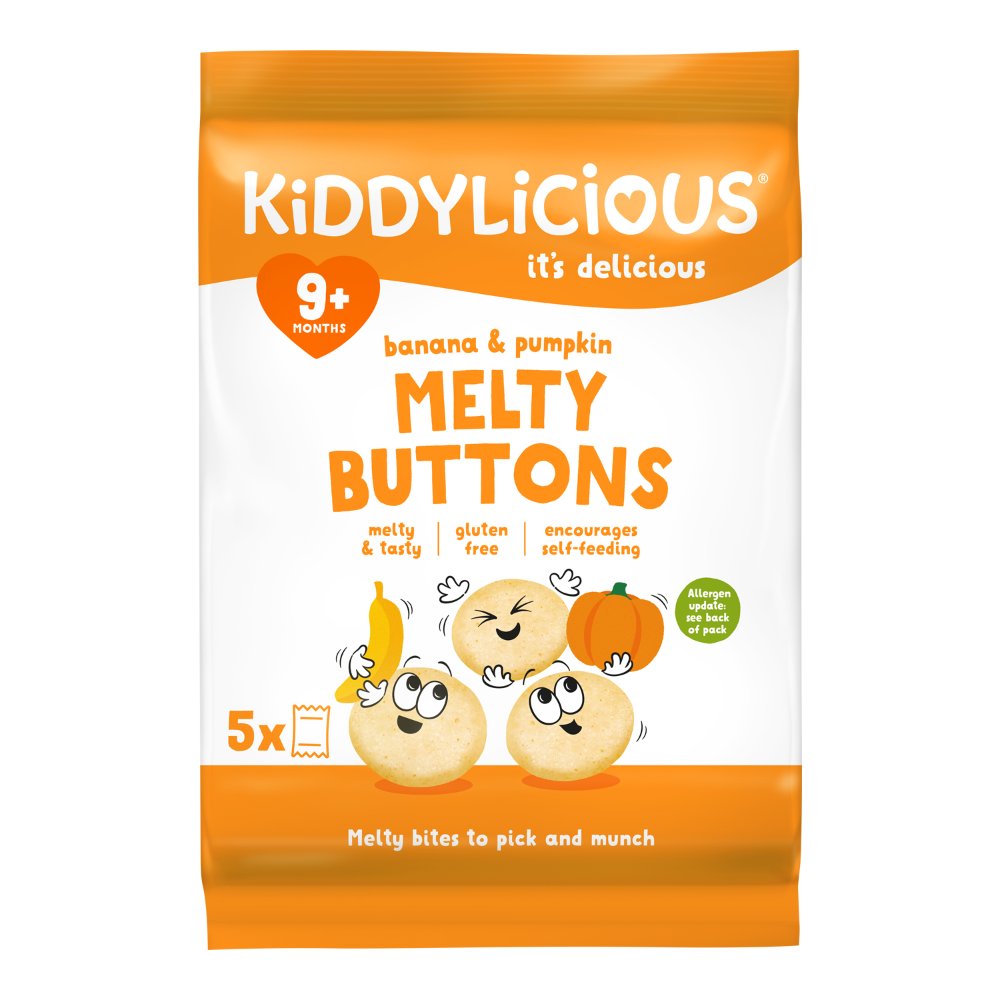 Kiddylicious -Banana & Pumpkin Melty Buttons - 30g