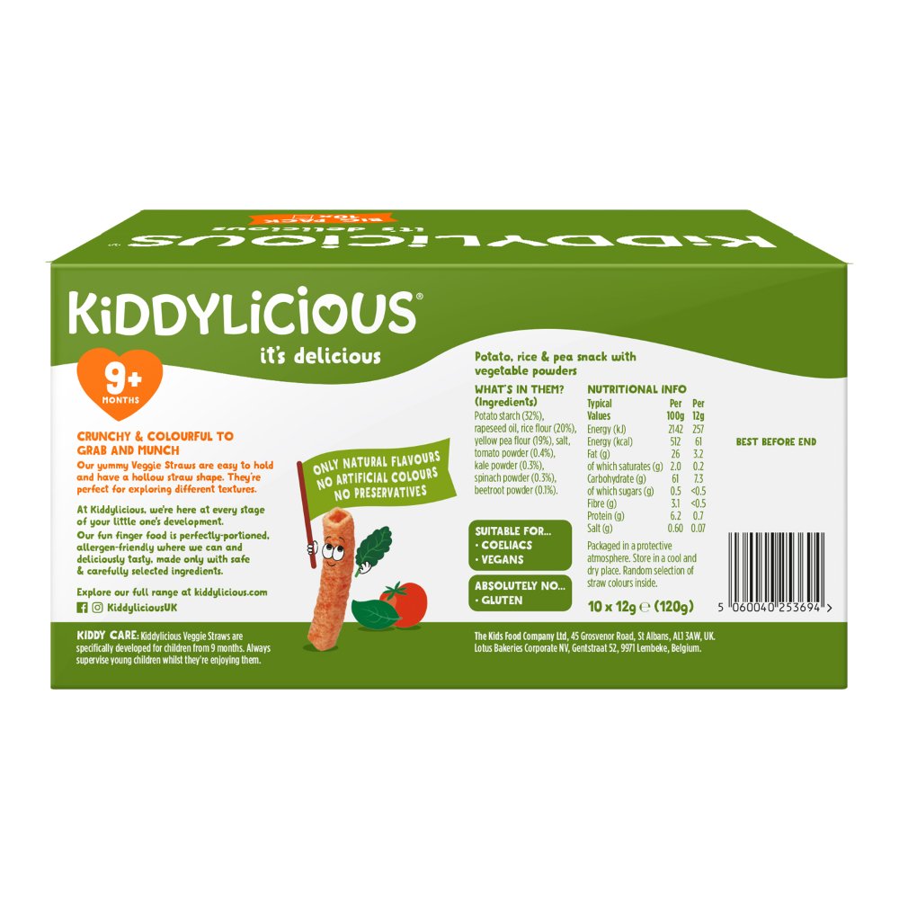 Kiddylicious - Veggie Straws Pack Of 10