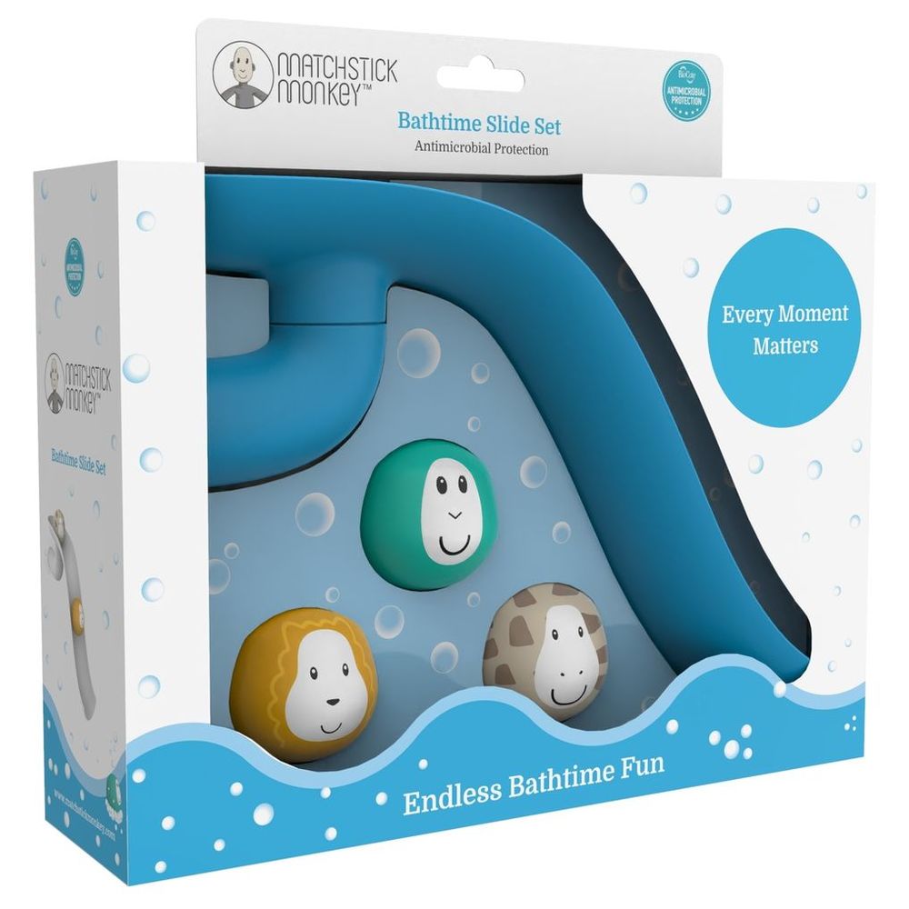 Matchstick Monkey - Bathtime Slide Set - Blue