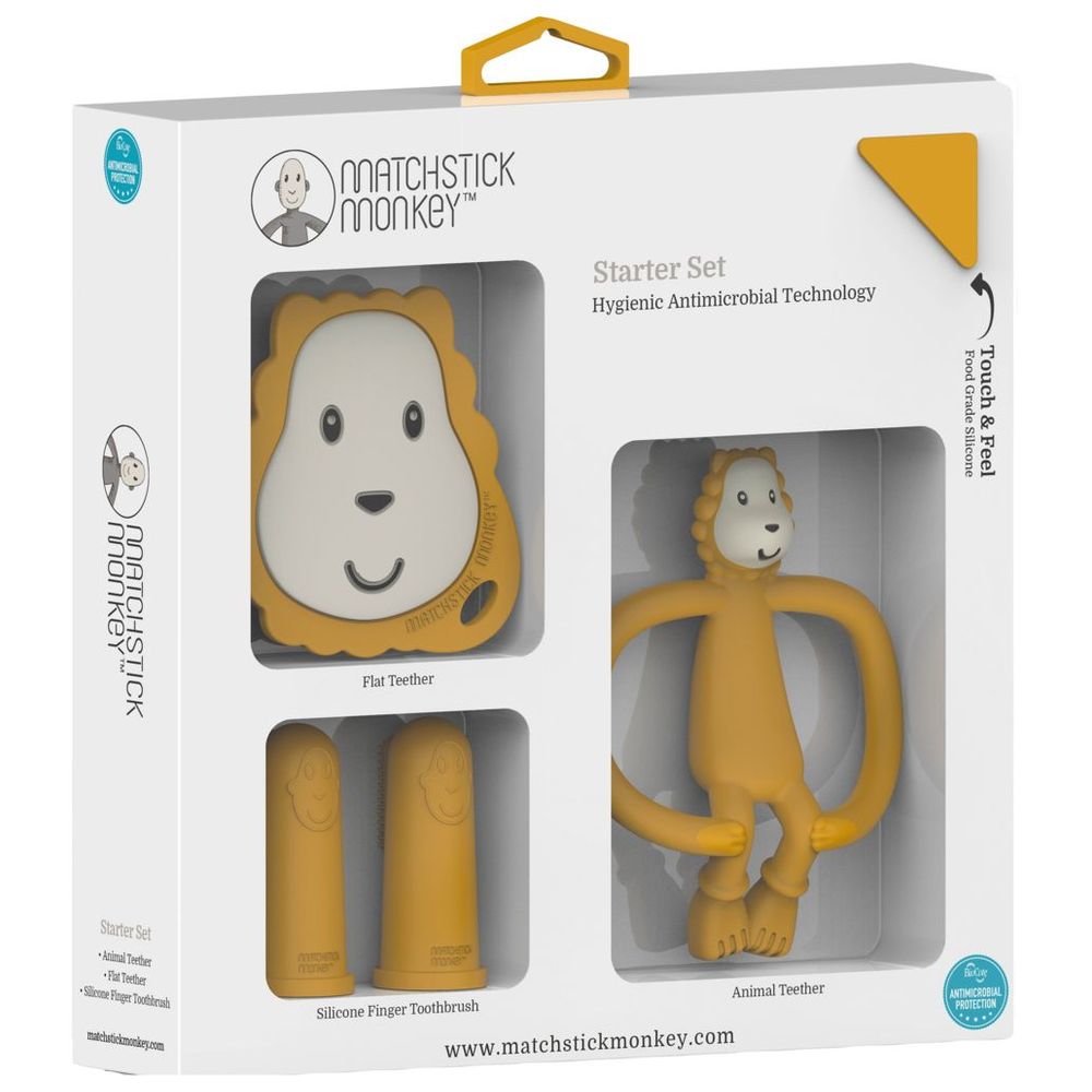 Matchstick Monkey - Ludo Lion Teething Starter Set - Yellow