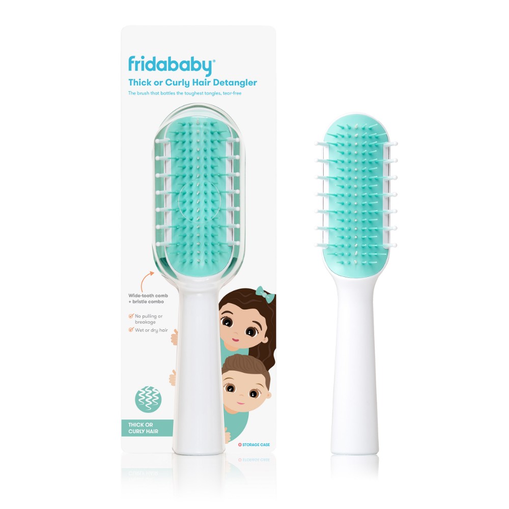 Fridababy - Thick & Curly Hair Detangler Brush - No Pulling, Wet & Dry