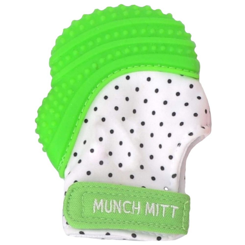 Munch Mitt - Teething Mitten Mint -Triangles - Green