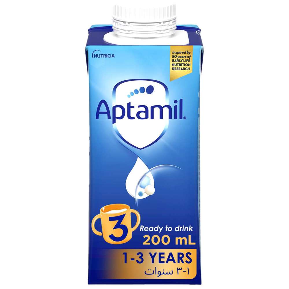 Aptamil Advance 3 Growing Up Formula Milk, Ready to Drink Liquid Formula, 200ml