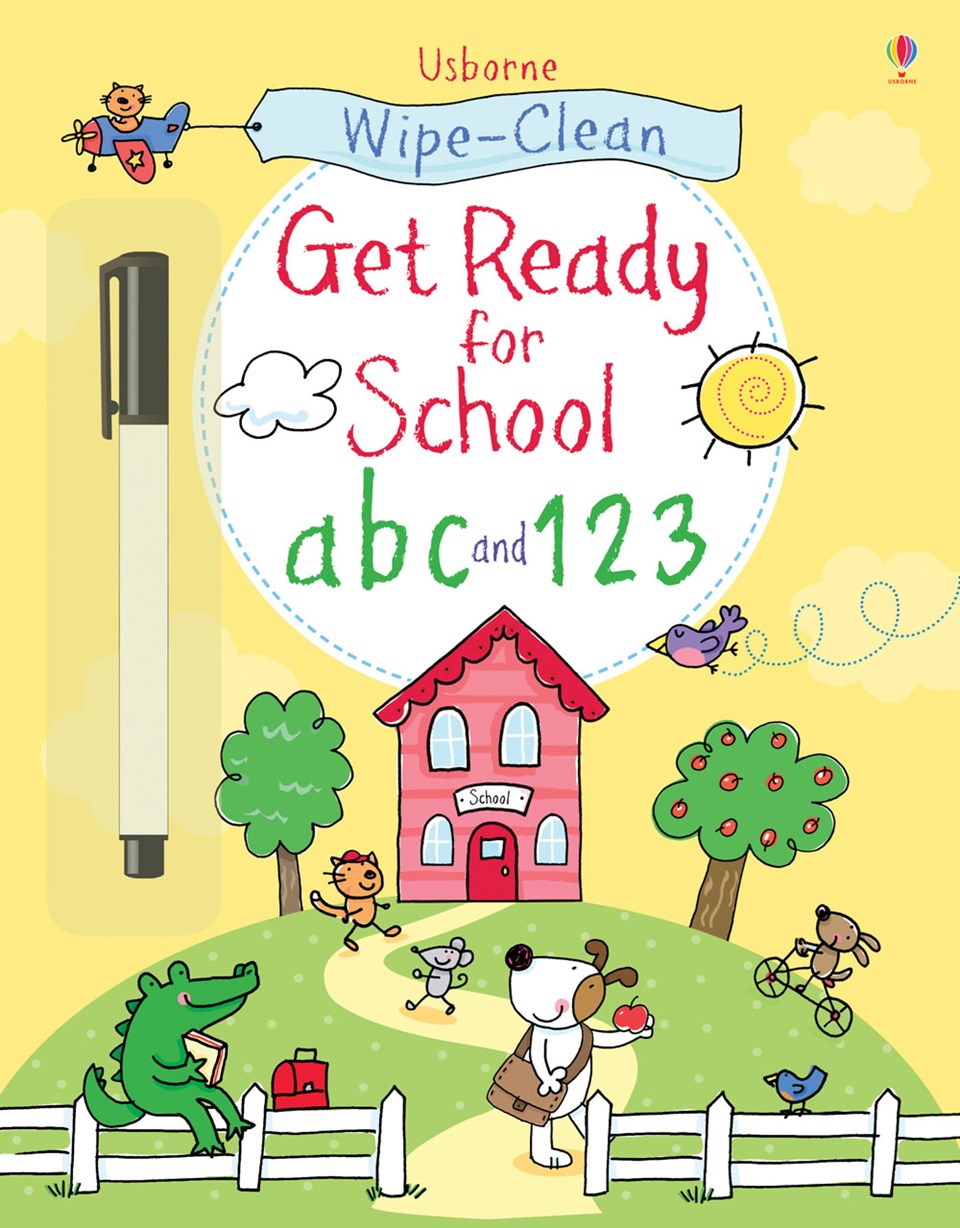 كتب أسبورن-  كتاب الأطفال التعليمي " Wipe Clean Get Ready for School Abc and 123"  