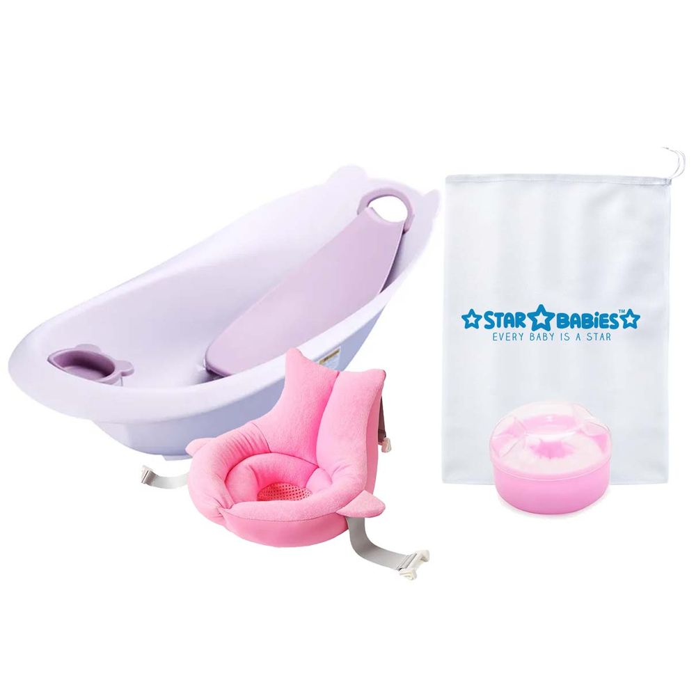 Star Babies - Stage Bathtub & Sink Bather with Powder Puff - 3pcs - Pink