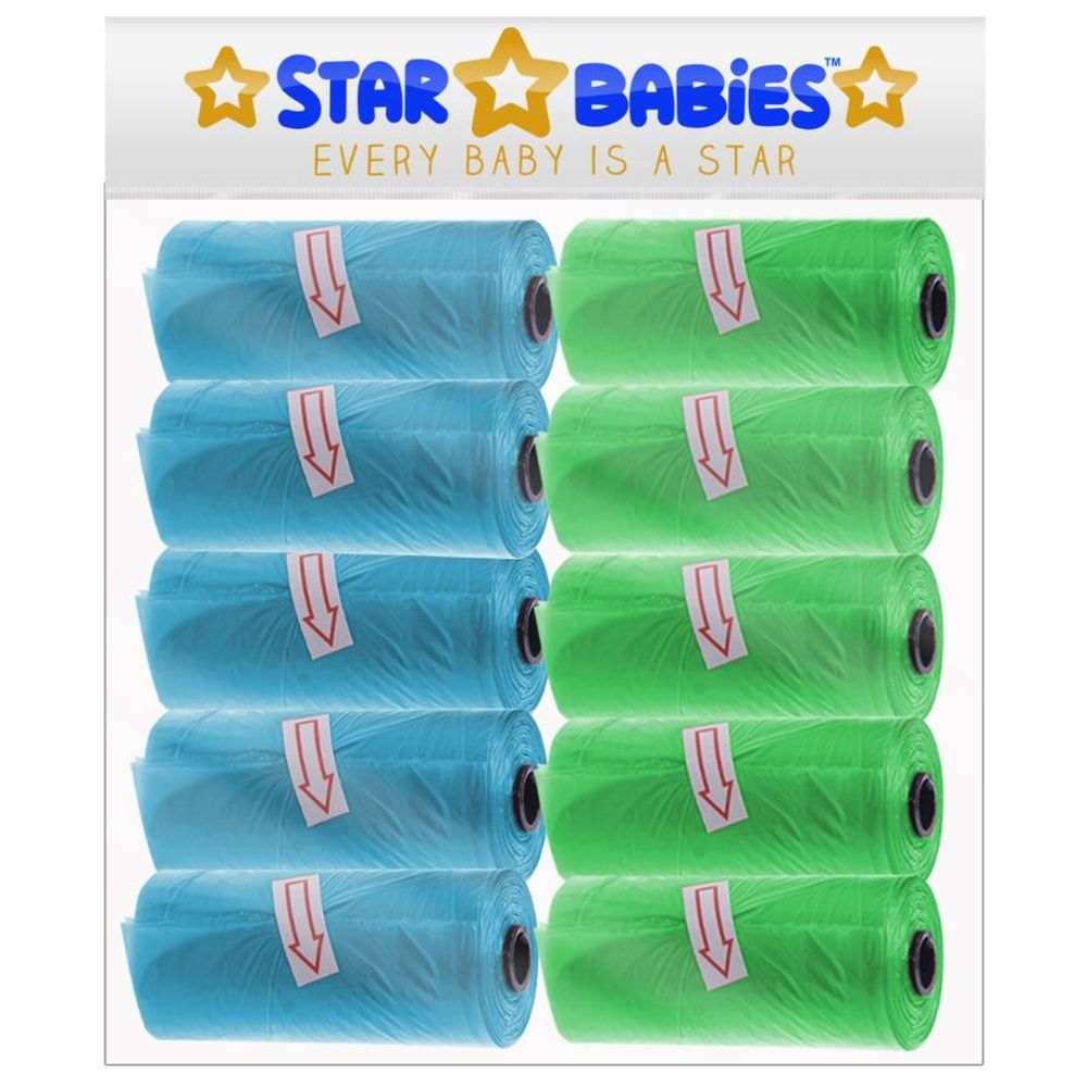 Star Babies Scented Nappy Bag Pack of 10/150 Bags - Assorted