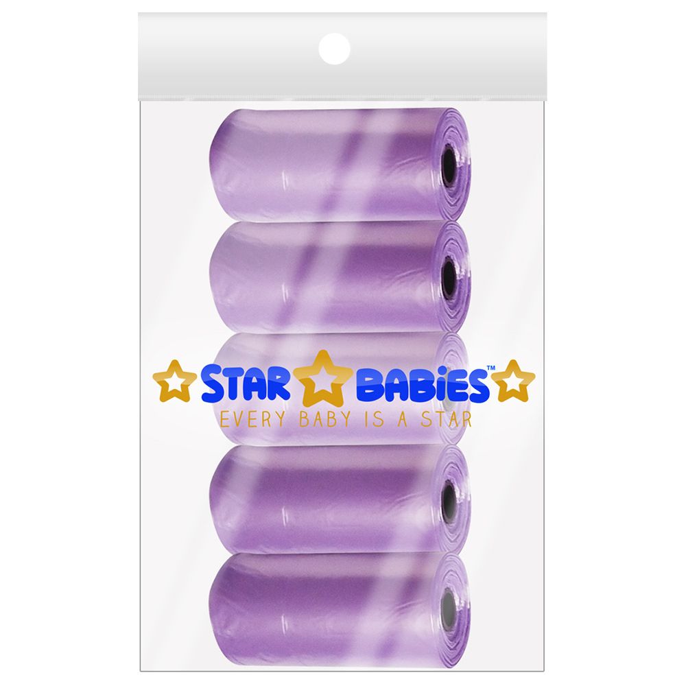 Star Babies Scented Nappy Bag Pack of 5/75 Bags - Lavender
