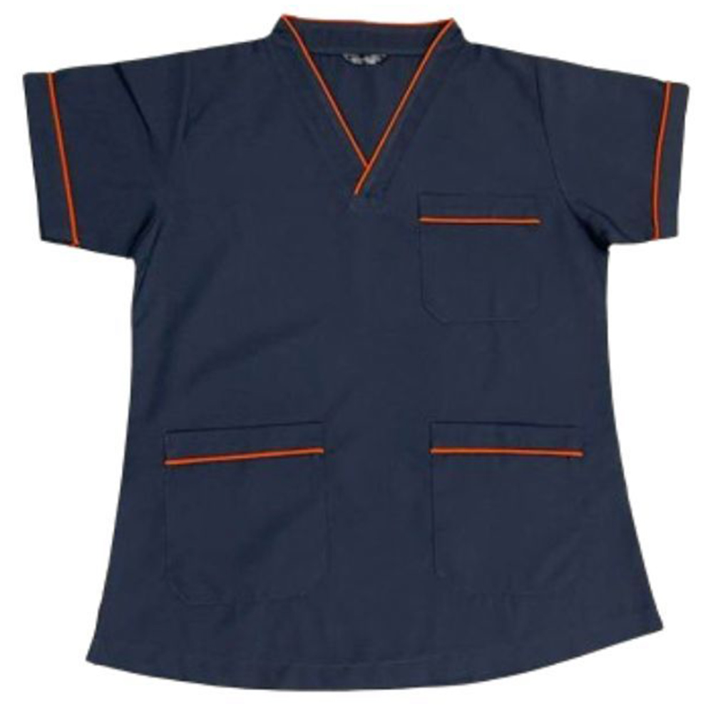 Veronica - 2pc-Set - Scrub Uniform With Piping Neckline - Dark Grey