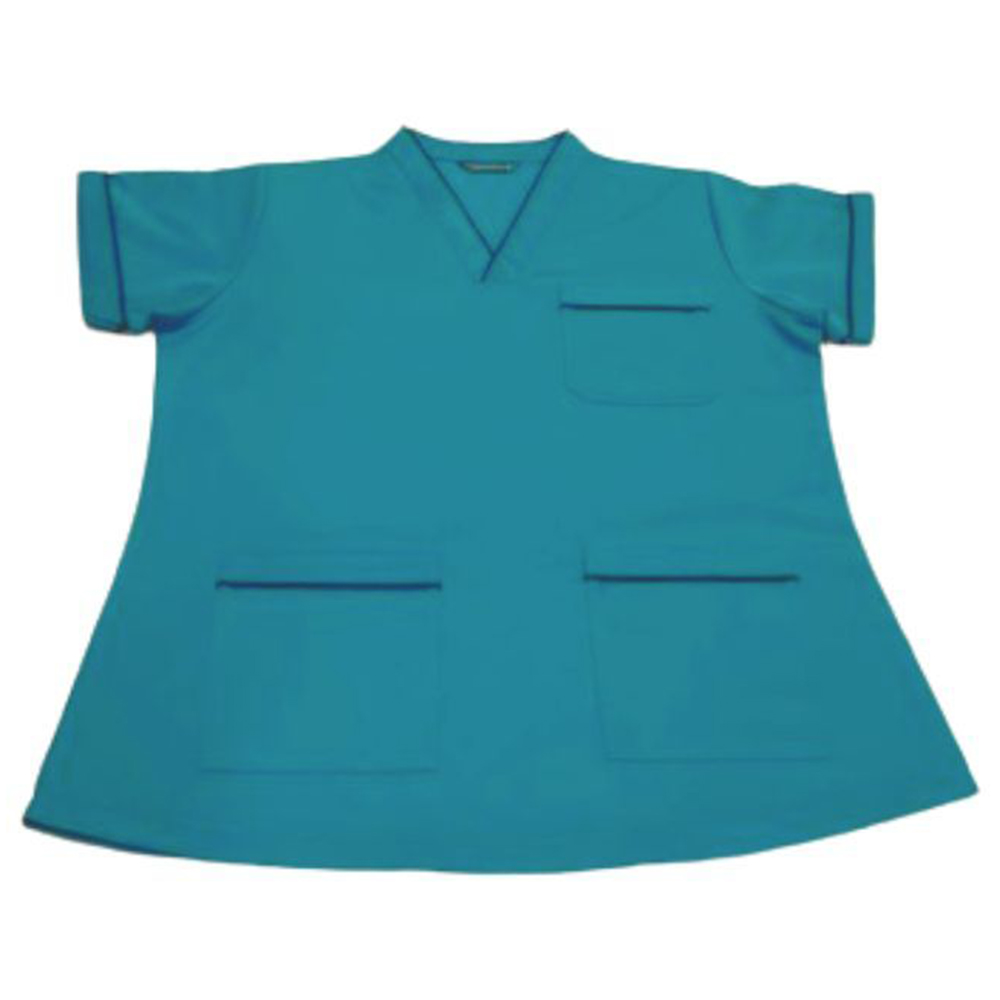 Veronica - 2pc-Set - Scrub Uniform With Piping Neckline - Peacock