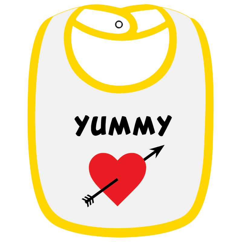 Twinkle Hands - Yummy Baby Bib - White
