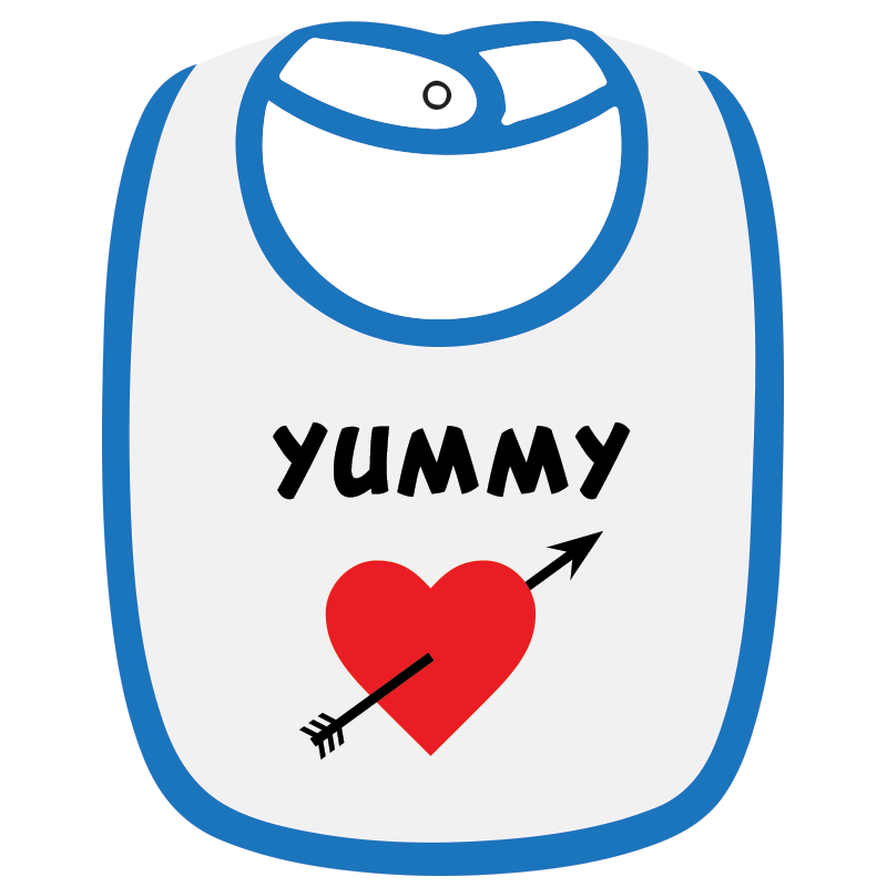Twinkle Hands - Yummy Baby Bib - White/Blue