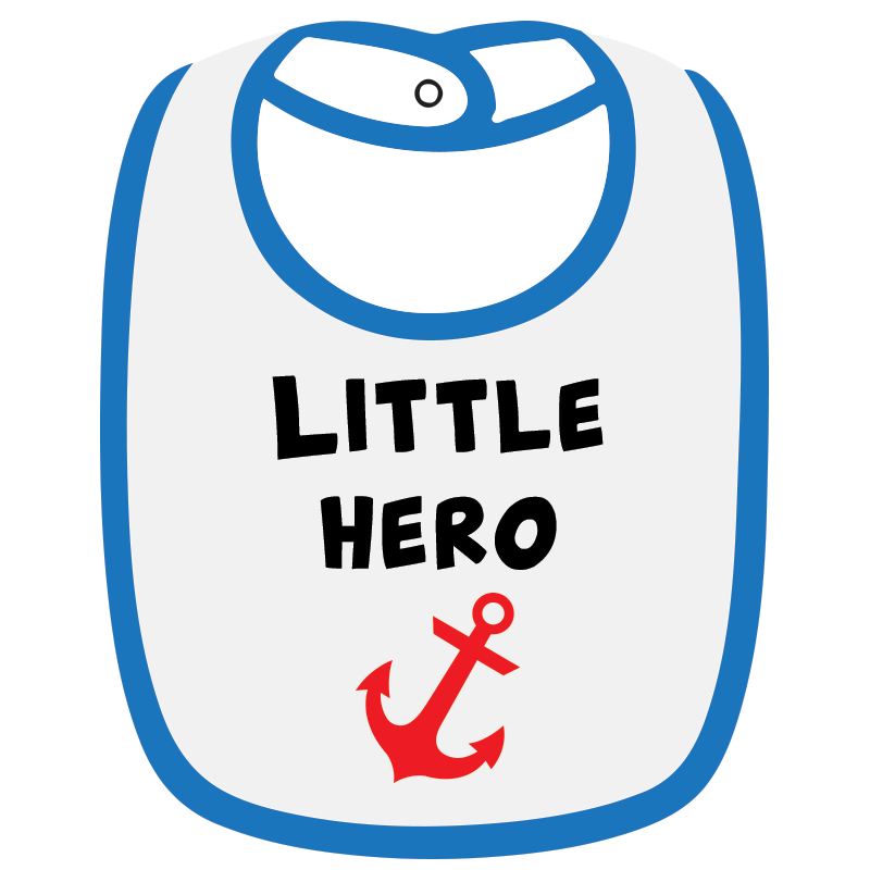 Twinkle Hands - Little Hero Baby Bib - White/Blue