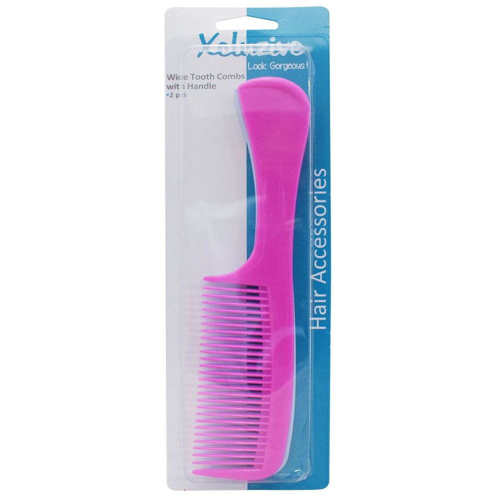 Xcluzive - Wide Tooth Combs With Handle - 2pcs