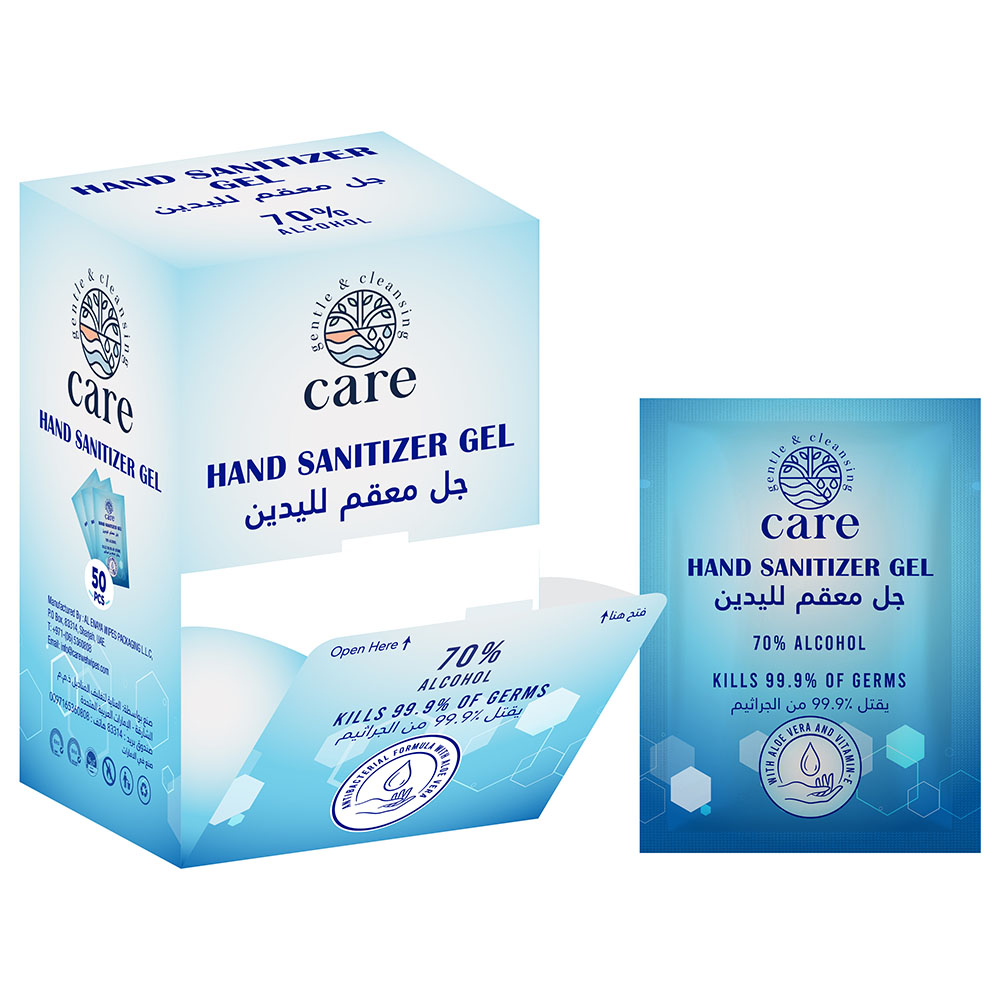 Care Hand Sanitizer Single Gel Pouch With 70% Alcohol 50pcs