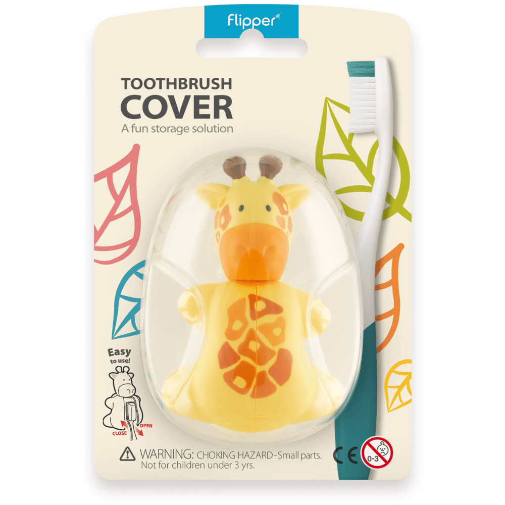 Flipper - Hygienic Toothbrush Holder With Suction Cup, Giraffe, 3Y+