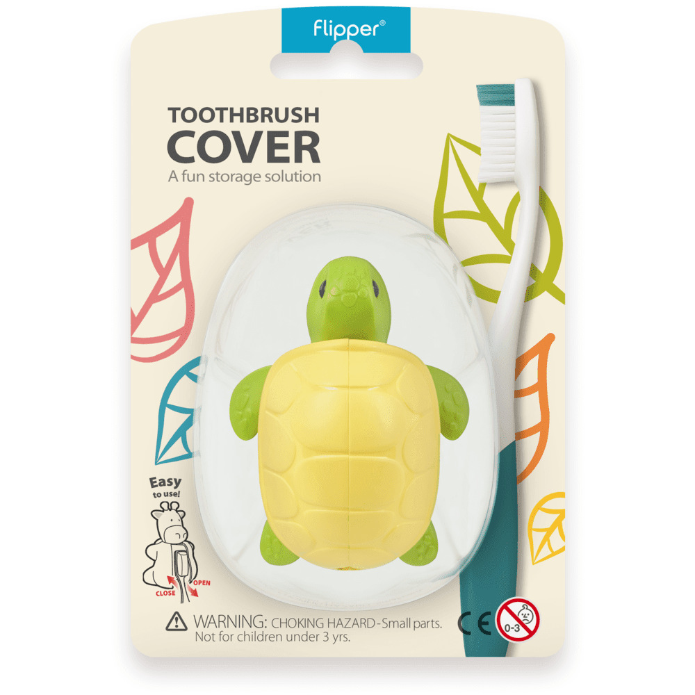 Flipper - Hygienic Toothbrush Holder With Suction Cup, Turtle, 3Y+