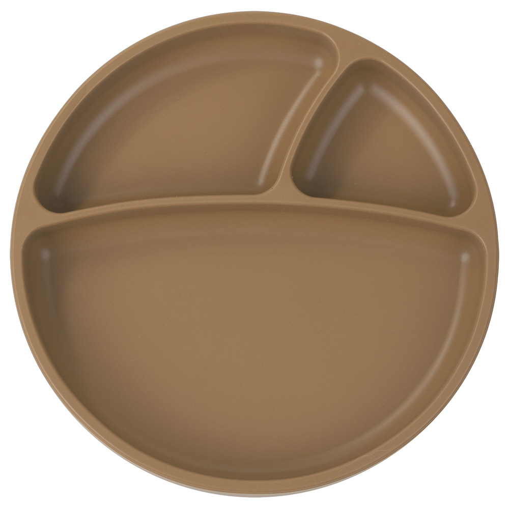 Minikoioi Silicone Portions Plate - Woody Brown