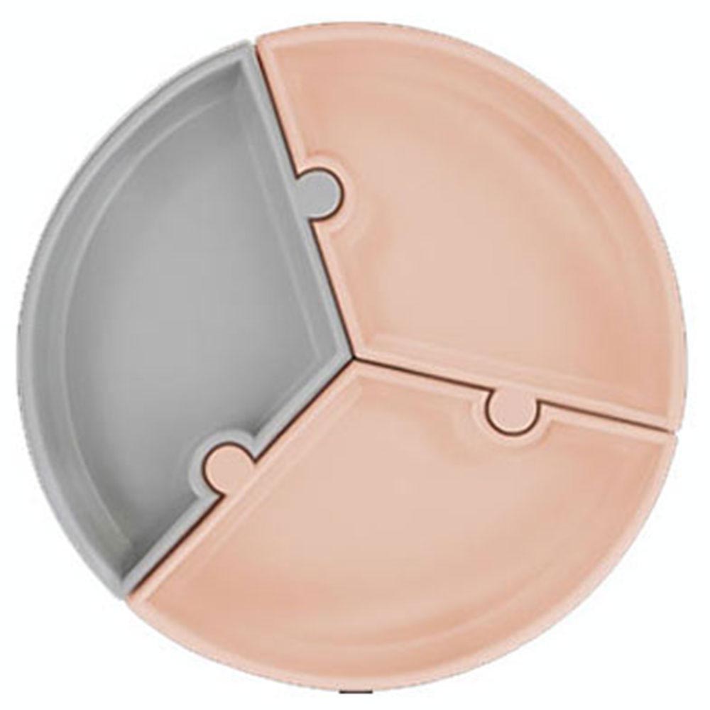 Minikoioi Silicone Puzzle Plate - Bubble Beige/Powder Grey